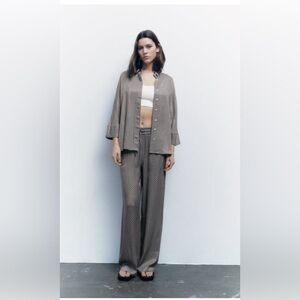 Zara Geometric Print button-up top